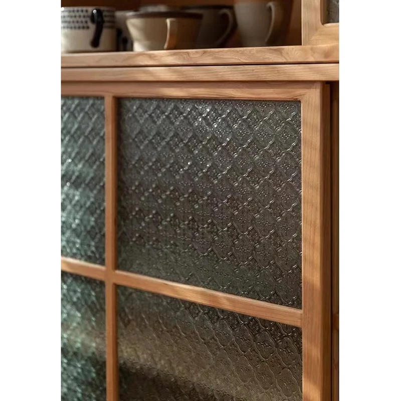 Cypress Two Combination Long Cherry Wood Bookcase