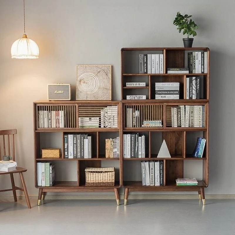Empress Golden Spindle Walnut Wood Bookcase