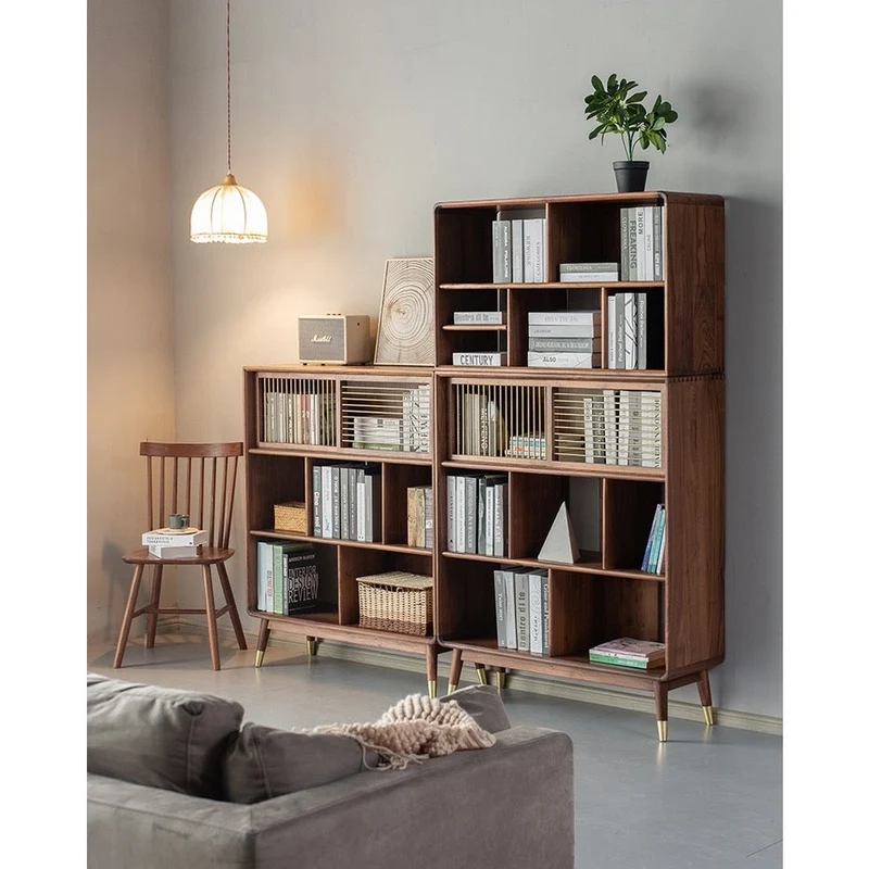 Empress Golden Spindle Walnut Wood Bookcase