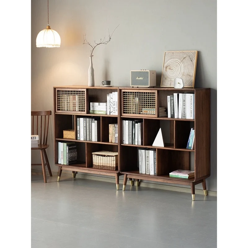 Empress Golden Spindle Walnut Wood Bookcase