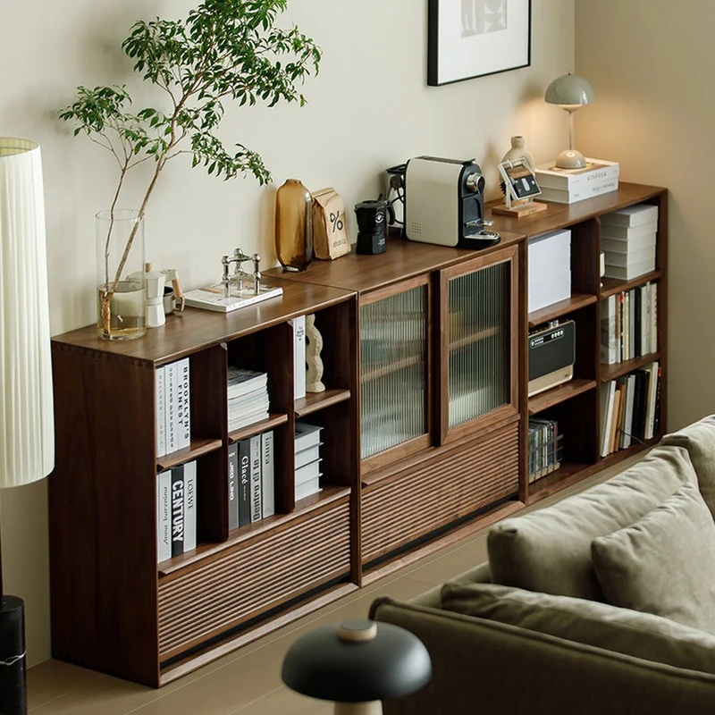 Crescendo Solid Walnut Wood Cube Bookcase