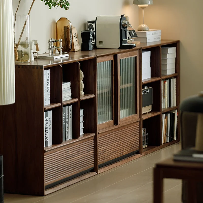Crescendo Solid Walnut Wood Cube Bookcase