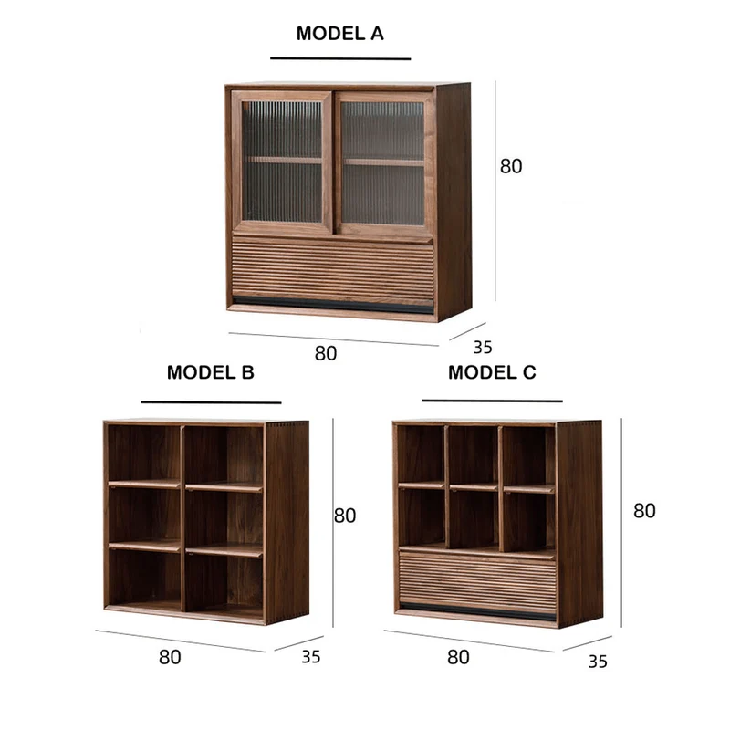 Crescendo Solid Walnut Wood Cube Bookcase