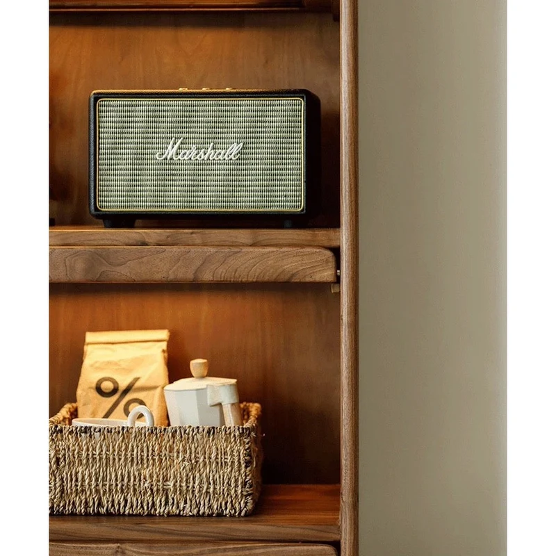 Luxe 5-Tier Glass Handle Display Walnut Bookcase