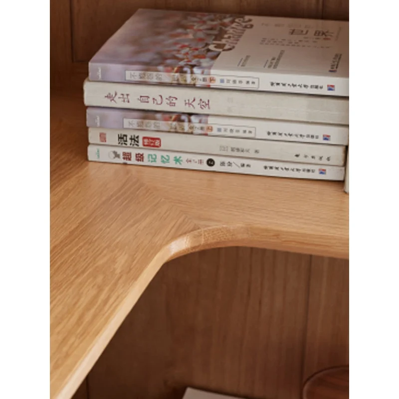 Eclipse Corner White Oak Wood Bookcase