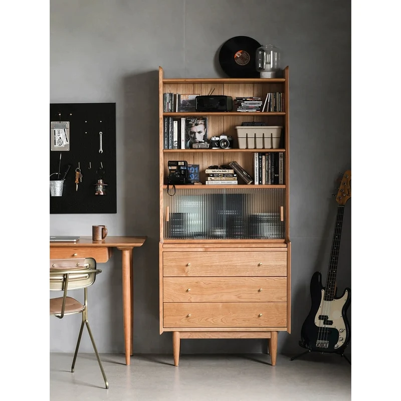 Paragon Open Style Oak Wood Bookcase with Desk Board