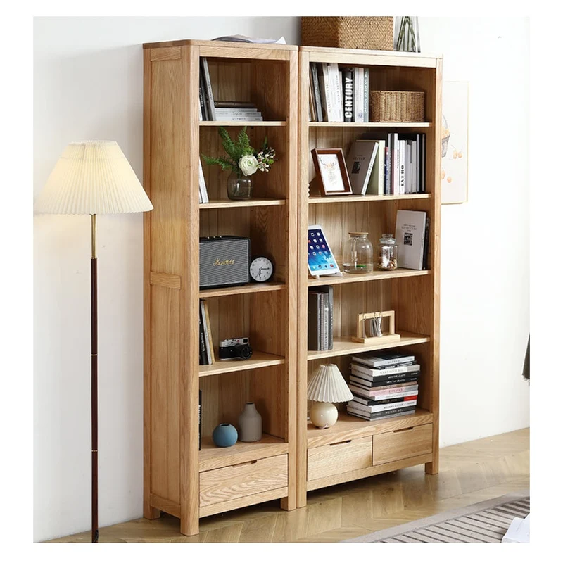 Nova Matching Two Piece Oak Wood Bookcase