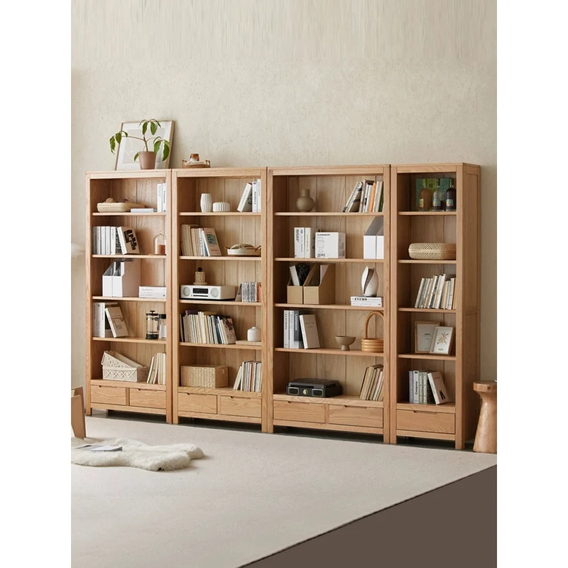 Nova Matching Two Piece Oak Wood Bookcase