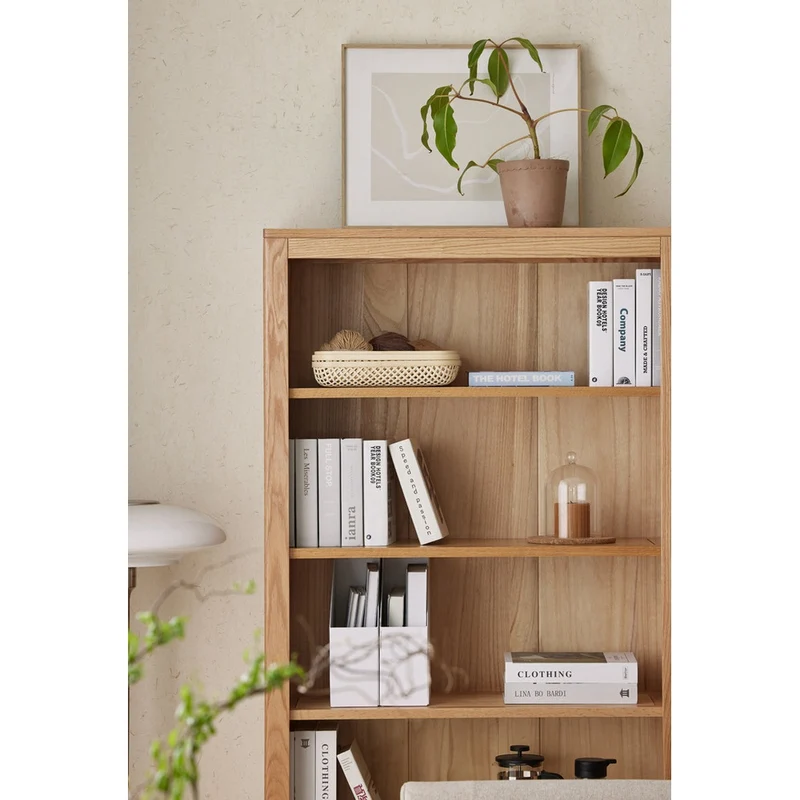 Nova Matching Two Piece Oak Wood Bookcase