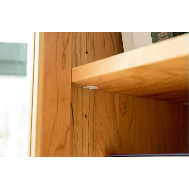 Solid American Cherry Wood Bookcase with Glass Doors