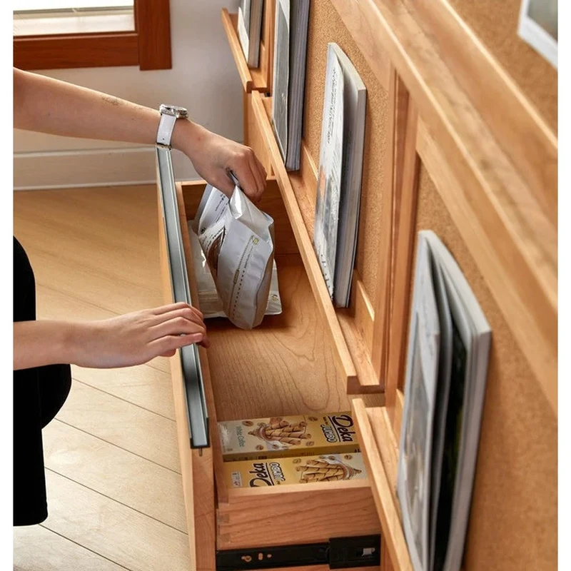 Big Cherry Wood Bookcase with Glass Doors