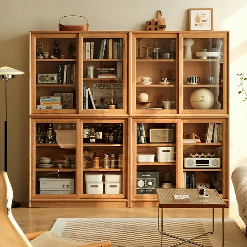 Oasis Glass Cherry Wood Square Bookcase