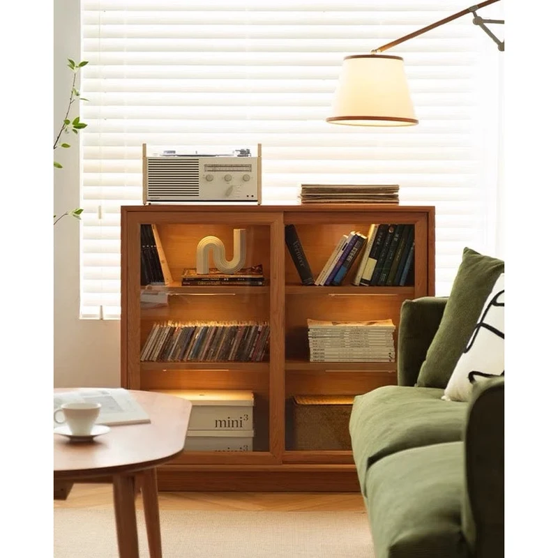 Oasis Glass Cherry Wood Square Bookcase