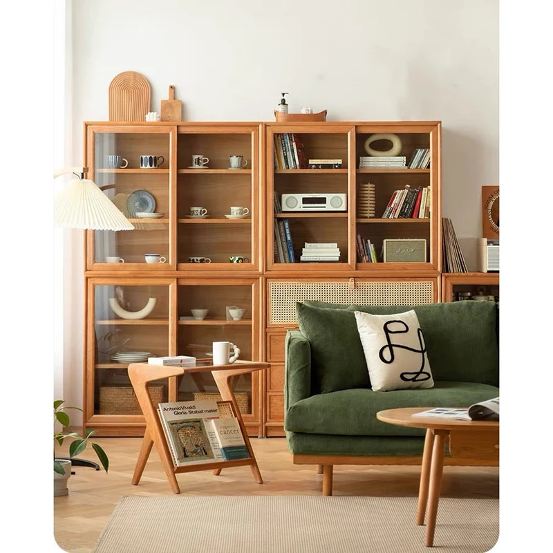 Oasis Glass Cherry Wood Square Bookcase