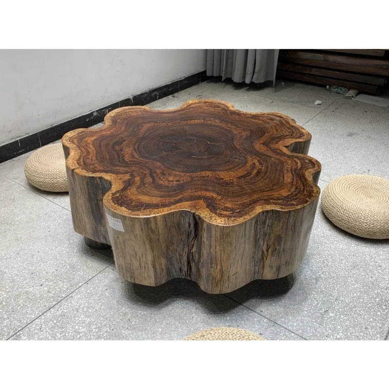 Orchid Beli Noir Wood Drum Coffee Table