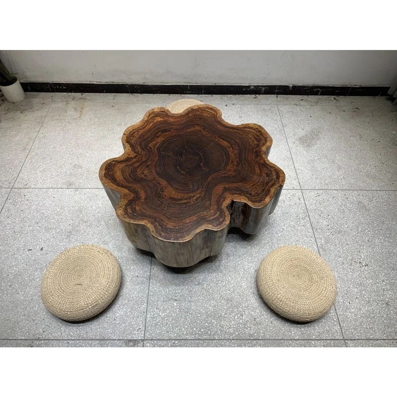 Orchid Beli Noir Wood Drum Coffee Table