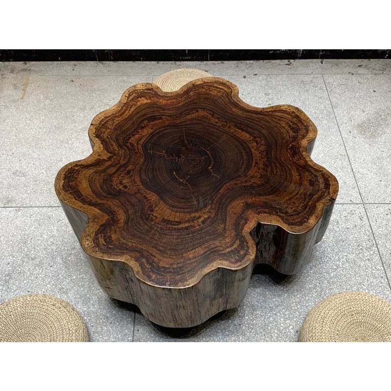 Orchid Beli Noir Wood Drum Coffee Table