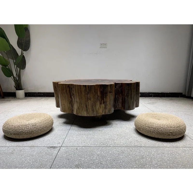 Orchid Beli Noir Wood Drum Coffee Table