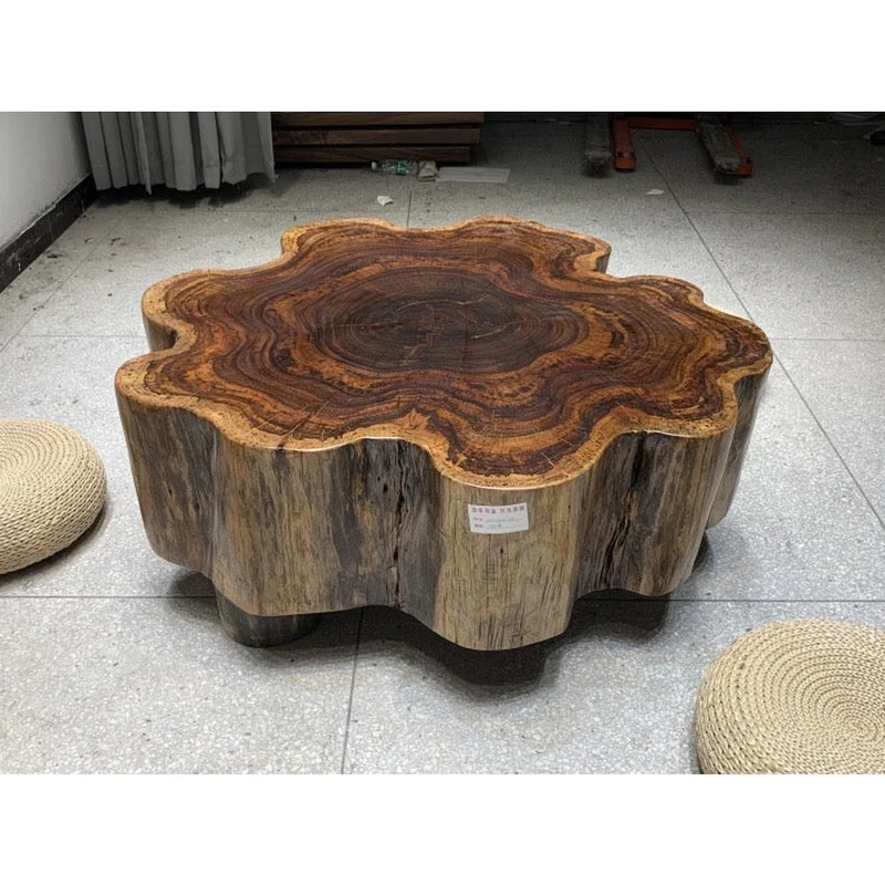 Orchid Beli Noir Wood Drum Coffee Table