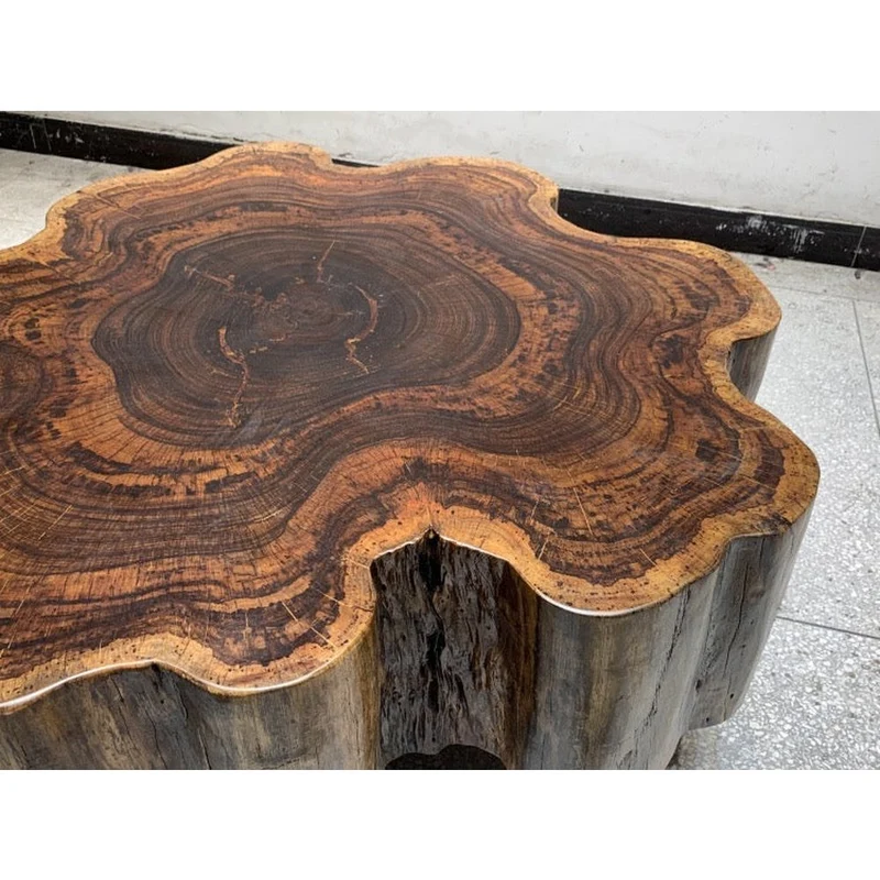 Orchid Beli Noir Wood Drum Coffee Table
