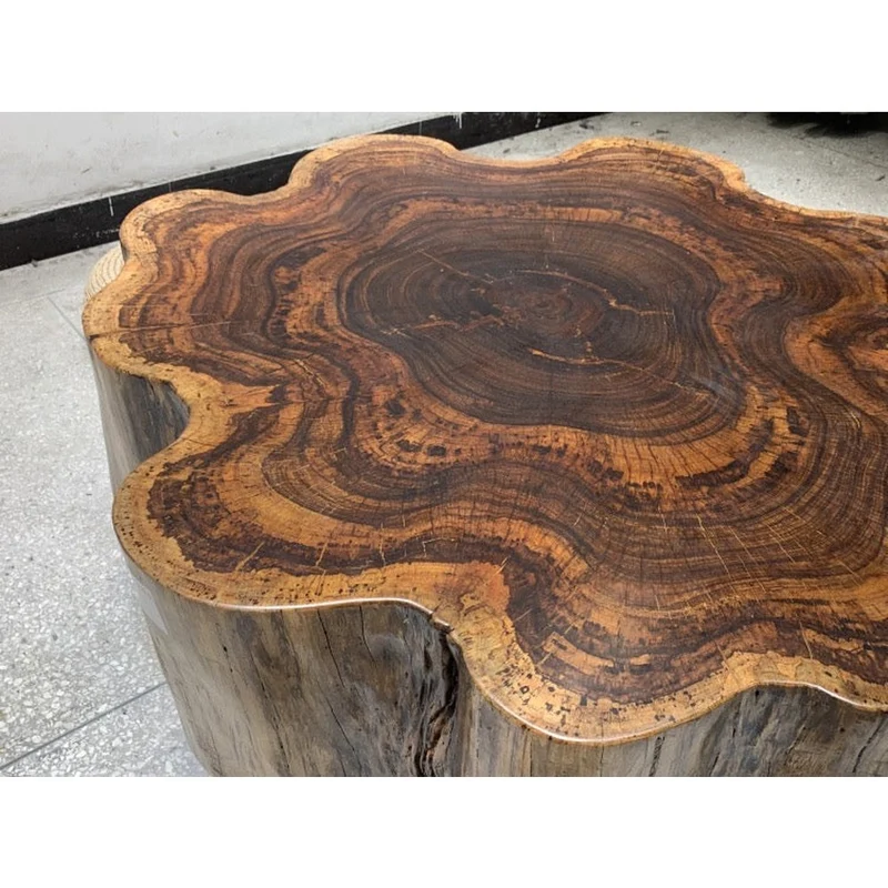 Orchid Beli Noir Wood Drum Coffee Table