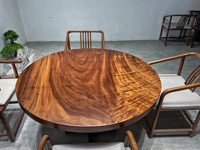 Natural Beauty Monkey Pod Wood Round Table