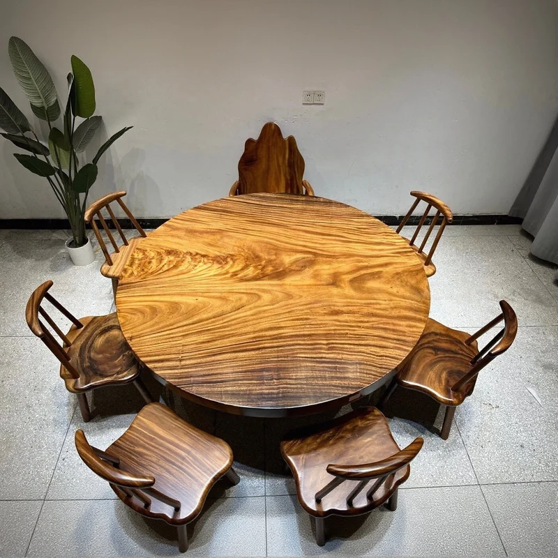 Rustic Elegance Single Solid Wood Round Table