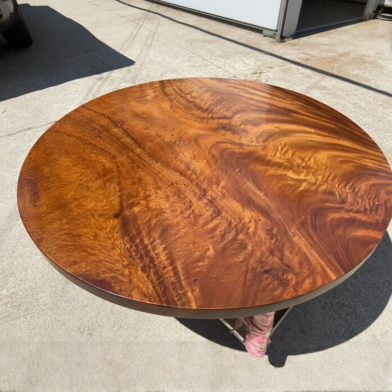 NovaTrend Single Round Wood Slab Table