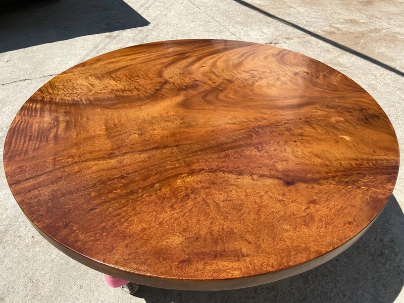 NovaTrend Single Round Wood Slab Table