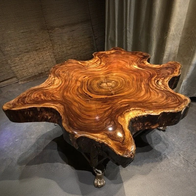 Live Edge Round Hardwood Dining Room Table