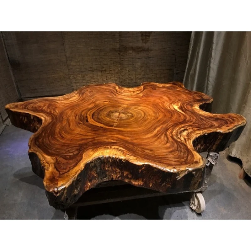 Live Edge Round Hardwood Dining Room Table