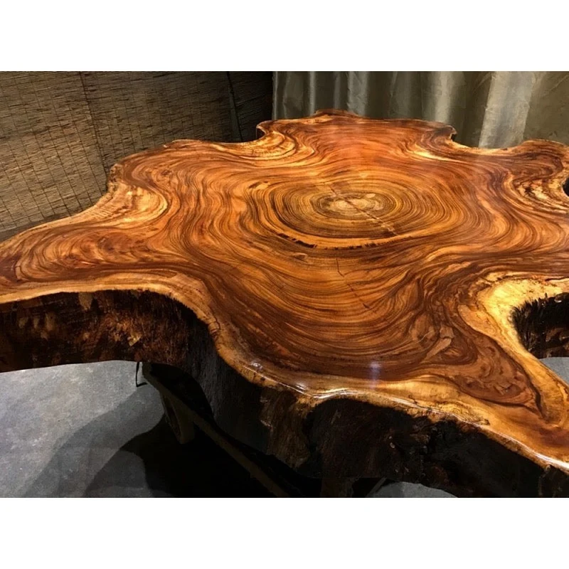 Live Edge Round Hardwood Dining Room Table