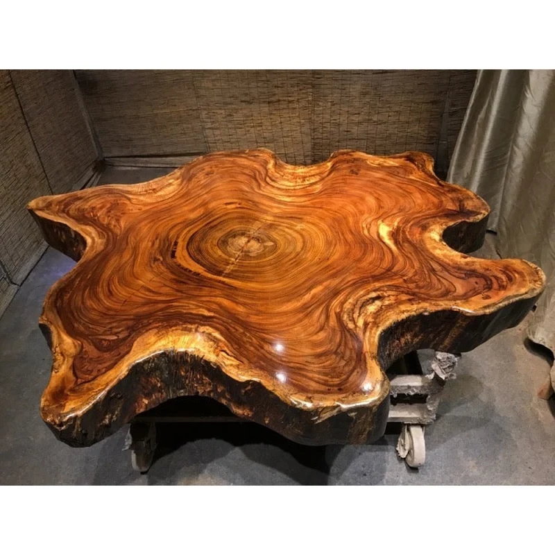 Live Edge Round Hardwood Dining Room Table