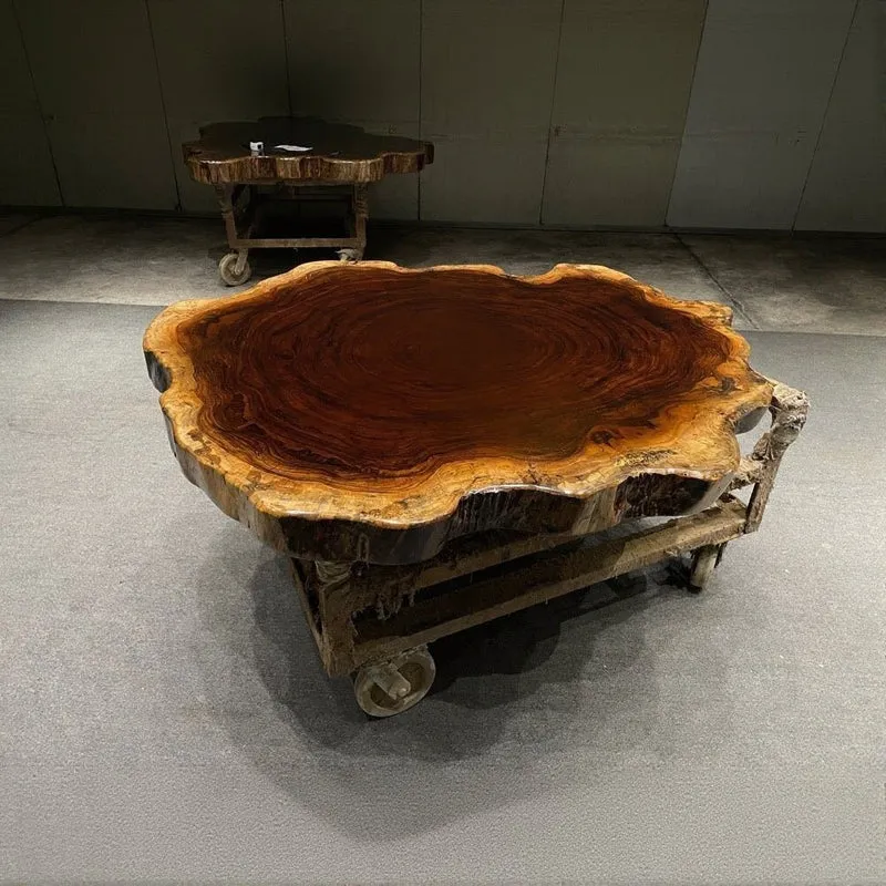 Whimsical Live Edge Brown Dining Table