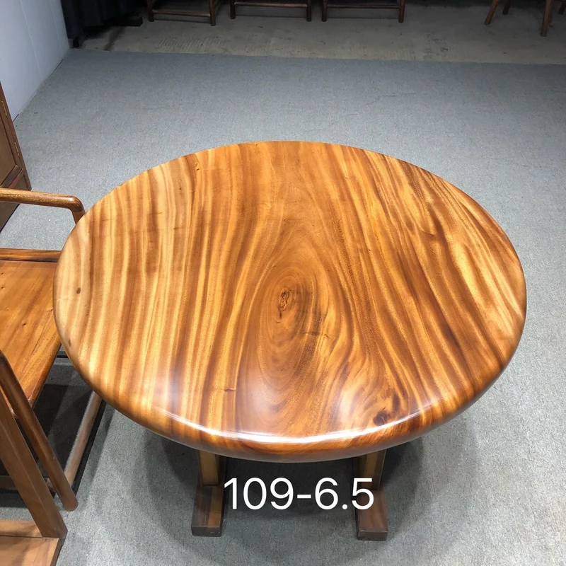 Earthy Solid Wood Round Table