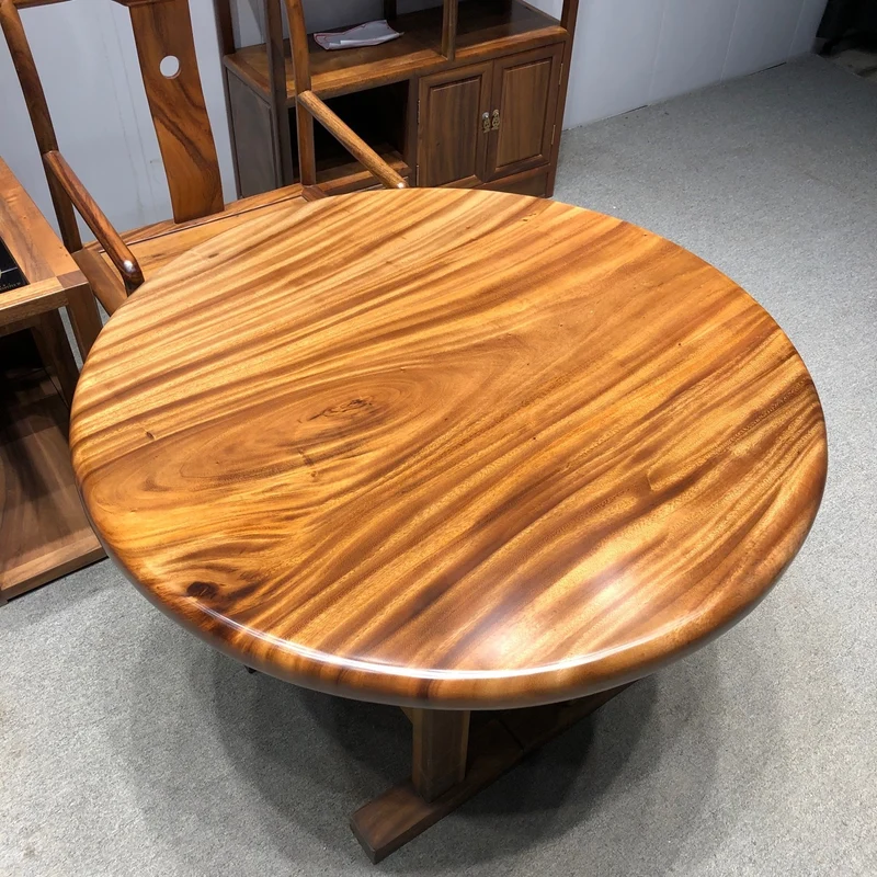 Earthy Solid Wood Round Table
