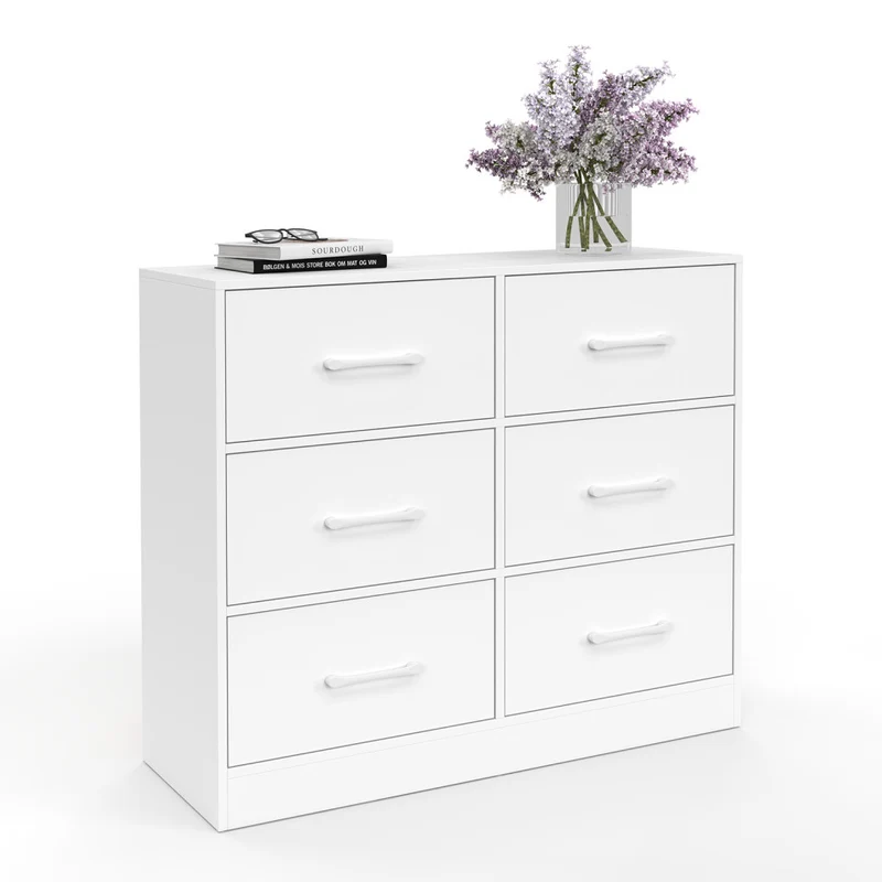 Commode Uma 6 tiroirs blanc