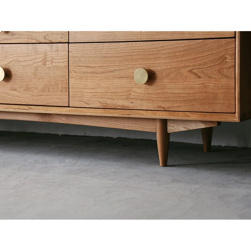 Stylish Storage Cherry Wood Console with Drawers
