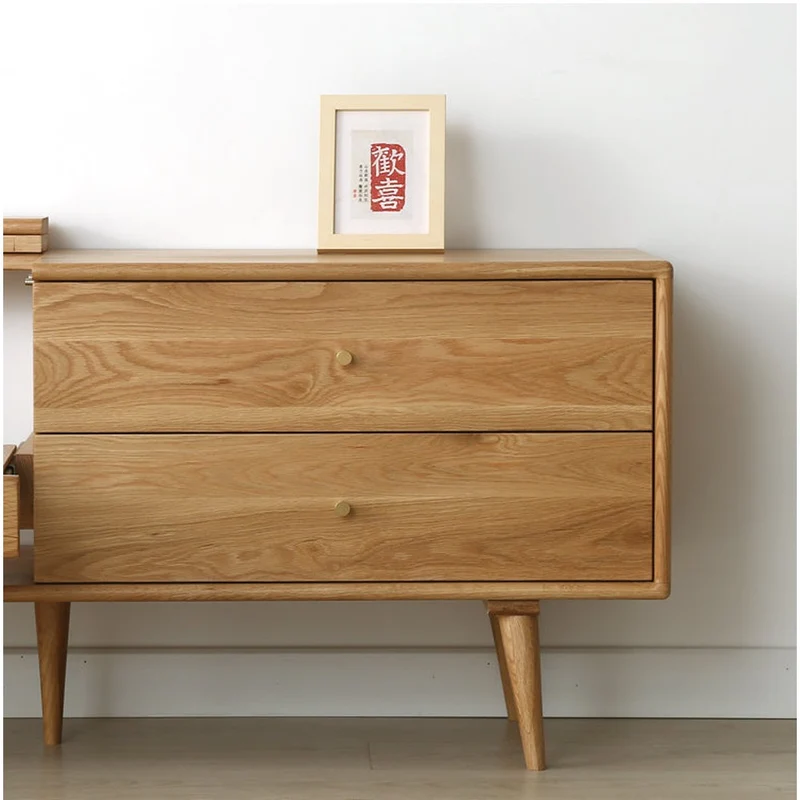 Lumina Projector White Oak Wood TV Stand