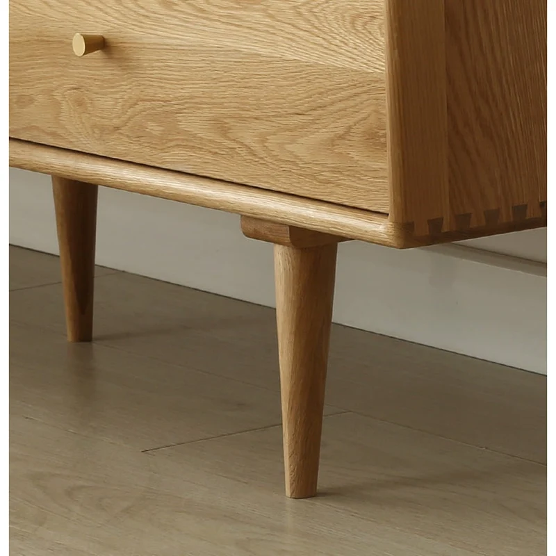 Lumina Projector White Oak Wood TV Stand