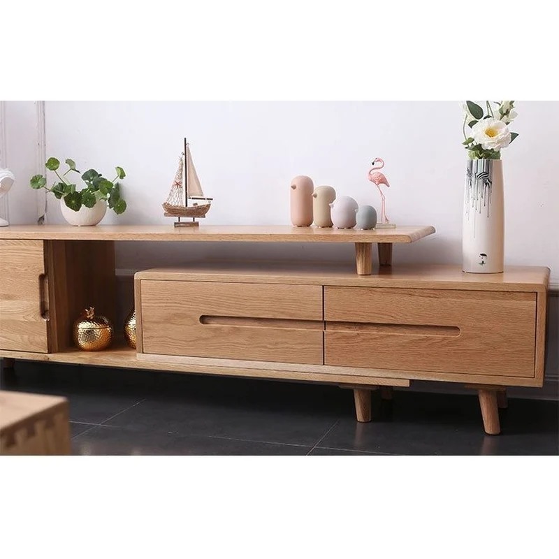 Ember Expandable Oak Wood TV Stand