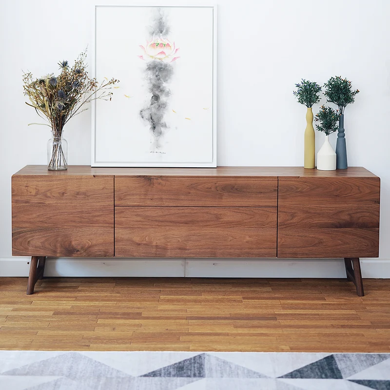 Hidden Horizon Design Black Walnut TV Cabinet