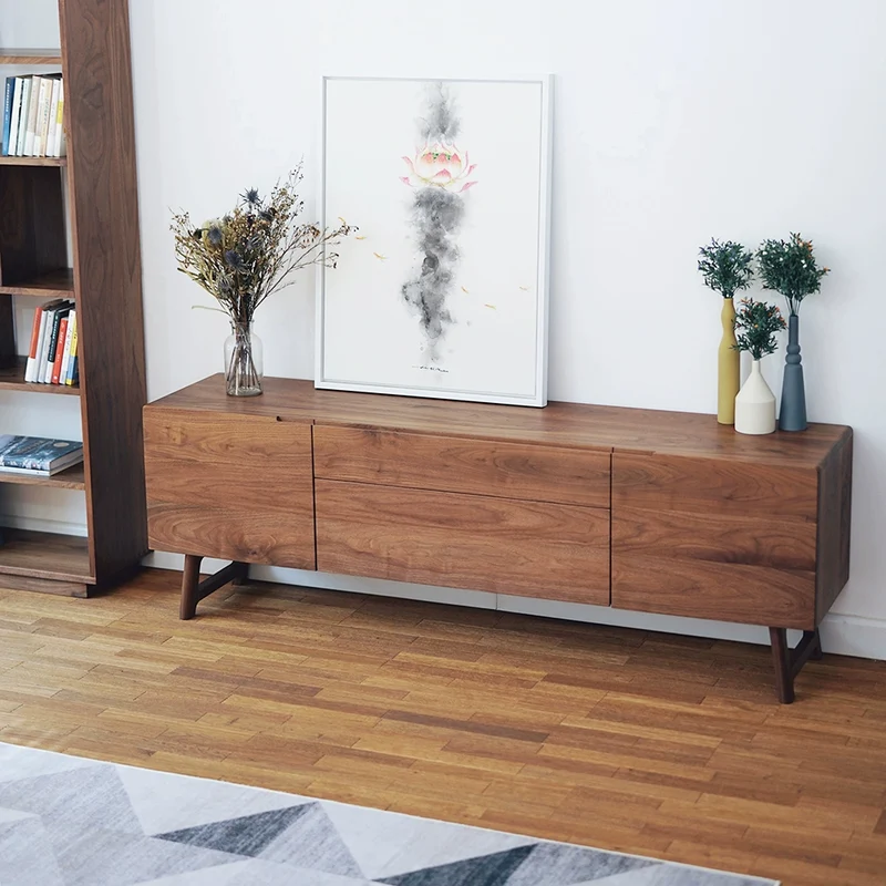 Hidden Horizon Design Black Walnut TV Cabinet