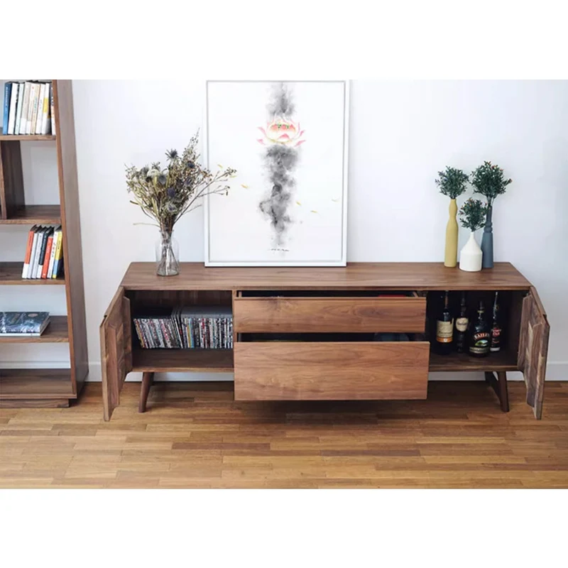 Hidden Horizon Design Black Walnut TV Cabinet