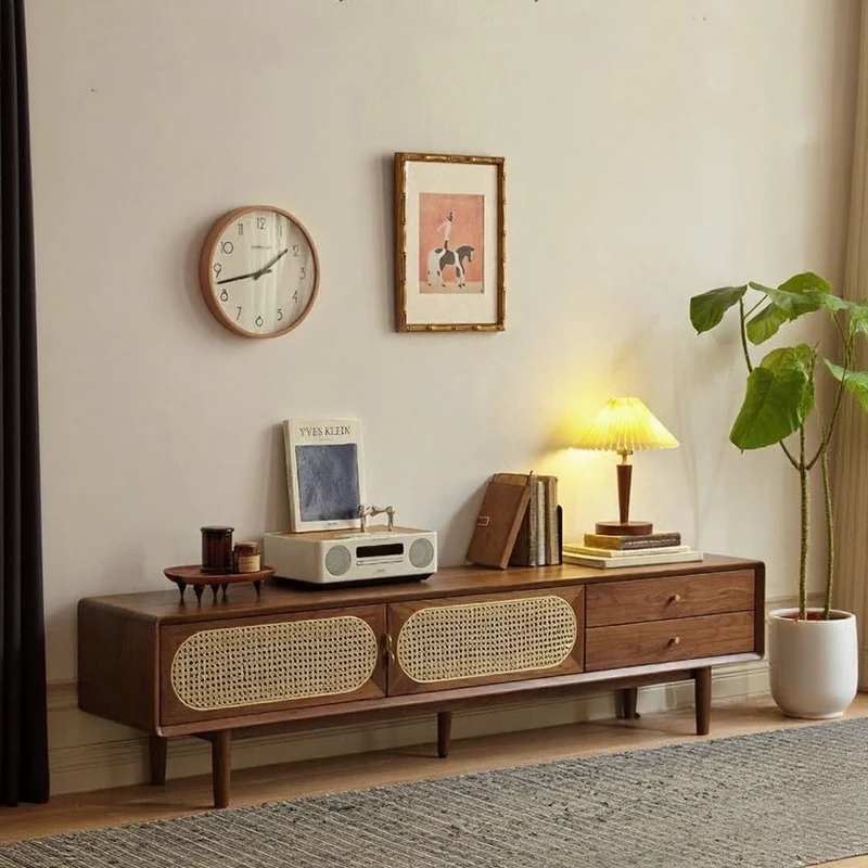 Veritas Nordic Design Walnut Wood TV Stand