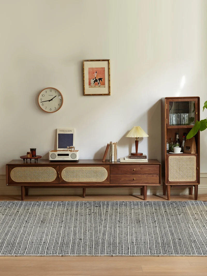 Veritas Nordic Design Walnut Wood TV Stand