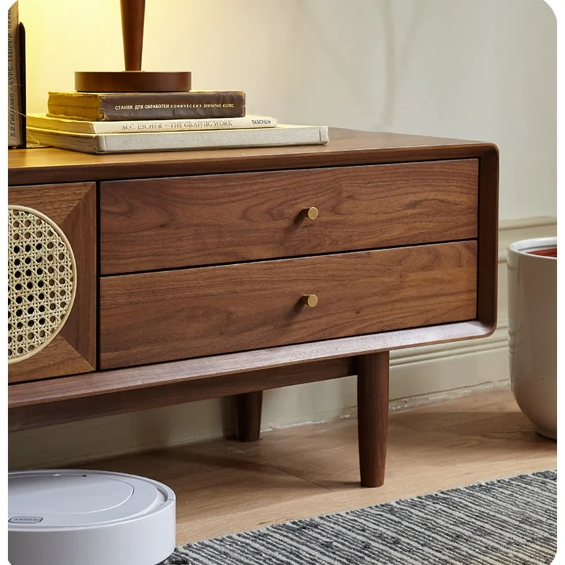 Veritas Nordic Design Walnut Wood TV Stand