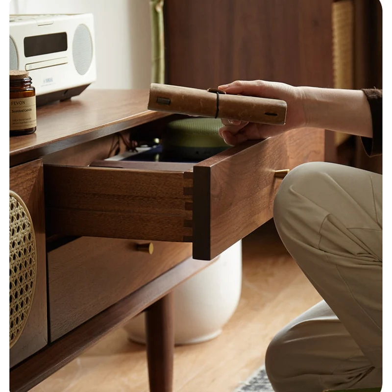 Veritas Nordic Design Walnut Wood TV Stand