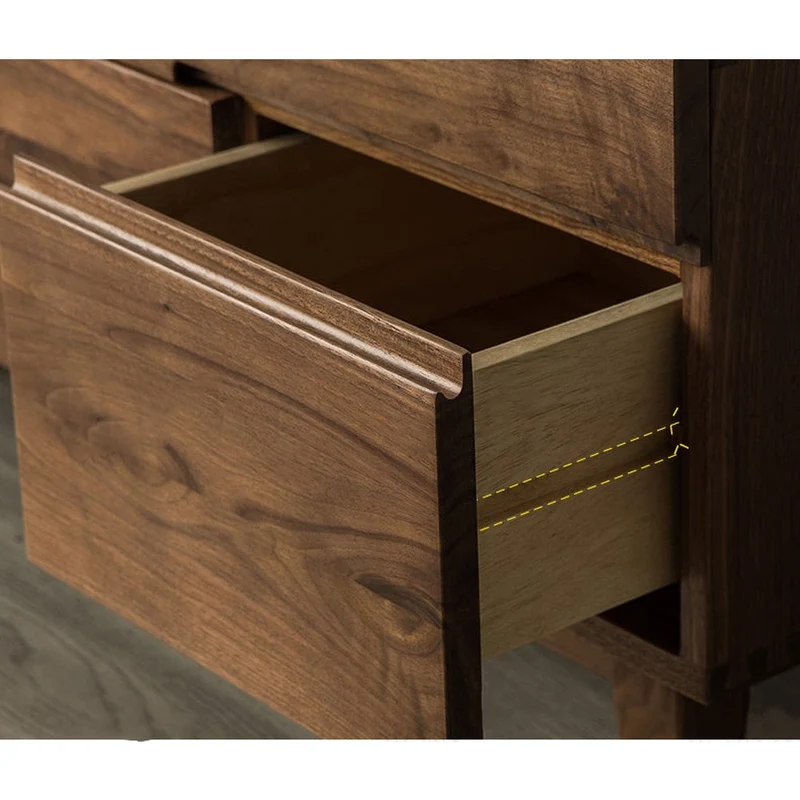 Clarity Multi-Drawers American Walnut Wood Media Cabinet