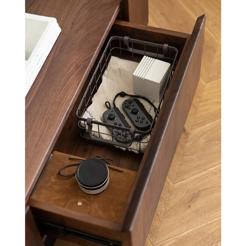 Tribe Link Up Drawers Black Walnut Wood Media Center
